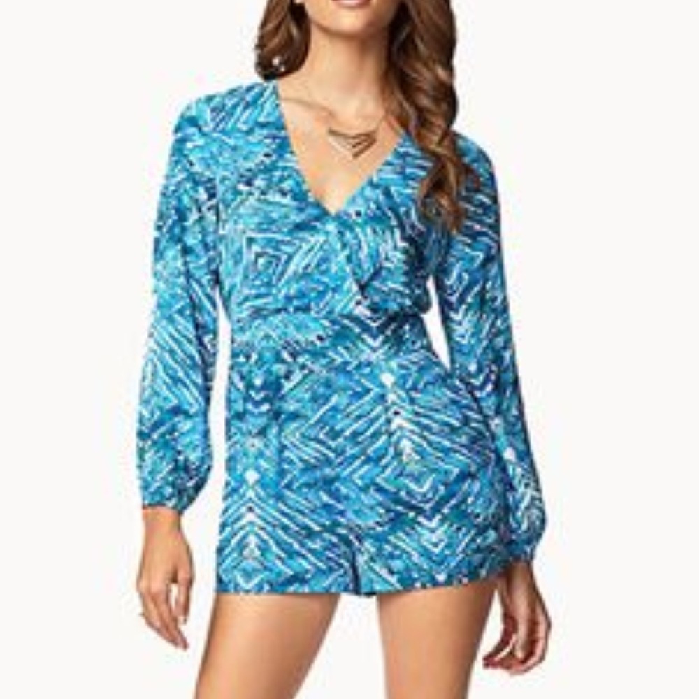 Forever 21 Abstract Surplice Romper